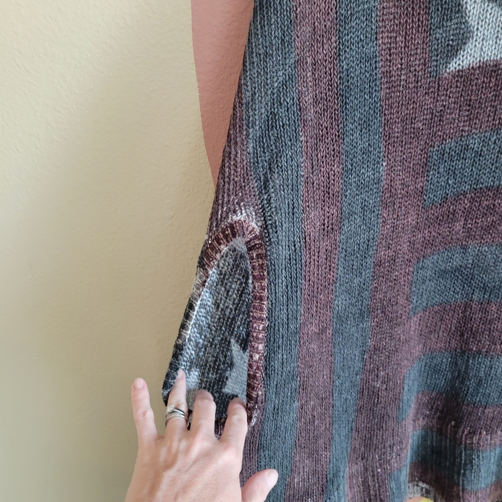 Super Rare Free People Broad Stripes and Bright Stars Poncho OS - Picture 8 of 12